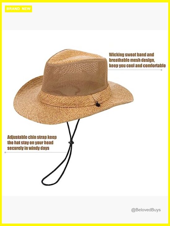 Wide Brim Fedora Sun Hat UPF50+ Unisex Fishing Beach Hat Foldable main image 7